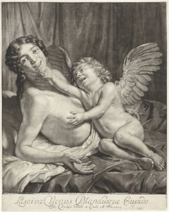 Venus en Amor Lustful Venus og Gentle Cupid (tittel på objekt) av Jan Verkolje (I)