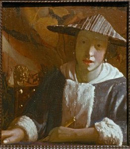 Jente med fløyte av Jan Vermeer van Delft