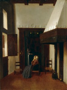 Den lille sykepleieren, c1654-1670 av Johannes Vermeer