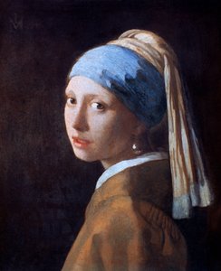 Jente med en perleørering, c1665 av Jan Vermeer van Delft