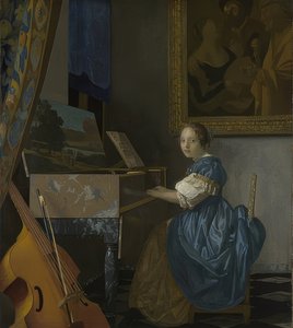 Ung kvinne som sitter hos en jomfru. Rundt 1670-72 av Jan Vermeer van Delft