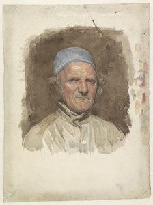 Manneportrett, med blå hatt av Jan Veth