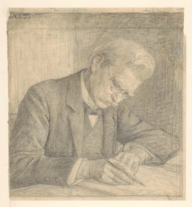 Portrett av J. van der Vegt, skrift av Jan Veth
