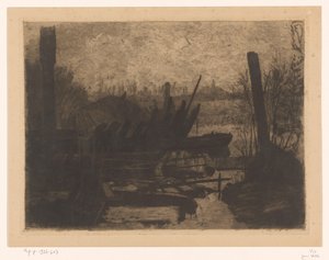 Vrak i et polderlandskap av Jan Veth