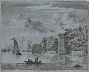 Utsikt over Savenhout-gården i Haarlem Hofstede Sparenhout (tittel på objekt) Landskap i Haarlem-området (serietittel) Gesigten utenfor Haarlem, Utført av. J.V.V. (serietittel på objekt)