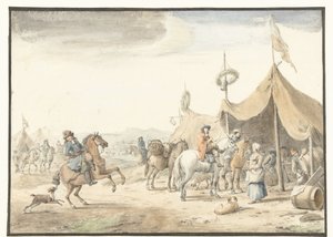 Hærens leir med ryttere