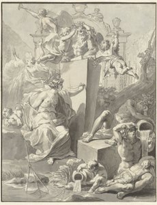 Design for tittelsiden av W. van der Hoeven, Westermeer, 1721 av Jan Wandelaar