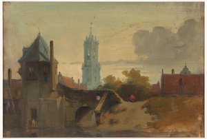 Utsikt over Delft av Jan Weissenbruch