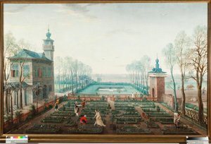 April måned, arbeider i hagen (april, hagearbeid) Maleri av Jan Wildens (1586-1653)