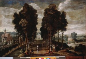 Slottsparken Maleri av Jan Wildens (1586-1653) Genes fra 1600-tallet, Musei di Strada Nuova (ex Palazzo Bianco)