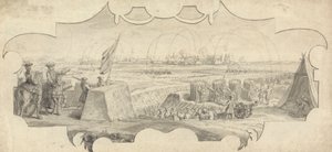 En offiser på en voll som styrer bombardementet av en fjern by av Jan Wyck