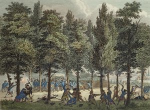 Marseillais på Champs-Elysees, 30. juni 1792, gravert av Reinier Vinkeles (1741-1816) og Daniel Friday (1765-1822) av Jan after Bulthuis