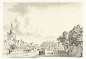 Utsikt over Uerdingen-markedet av Jan de Beijer