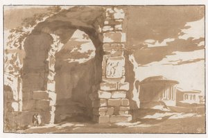 En del av badene til Diocletian og S. Bernardo alle Terme av Jan de Bisschop