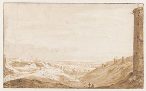 Kupert landskap ved Porte de Namur i Brussel av Jan de Bisschop