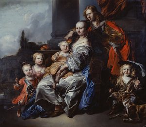 Portrett av en nederlandsk familie av Jan or Joan van Noordt
