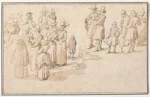 Et elegant selskap som drikker kildevann av Jan the Elder Brueghel