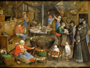 Edle gjester i bondens stue (olje på kobber) av Jan the Elder Brueghel