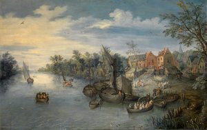 Elvelandskap av Jan the Elder Brueghel