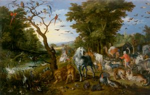 Dyrenes inntreden i Noahs ark av Jan the Elder Brueghel