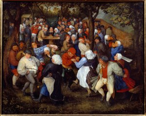 Rosefesten eller bryllupsdansen. Maleri av Jan I Brueghel Dit De Velours (1568-1625) Ec. Flam av Jan the Elder Brueghel