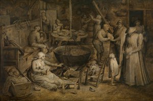 Besøk til bøndene (olje på panel) av Jan the Elder Brueghel