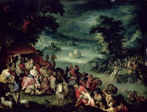 Den store flommen (olje på kobber) av Jan the Elder copy Brueghel