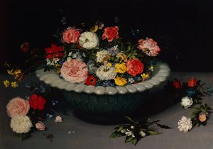 Blomsterstilleben (olje på panel)