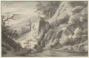 Fjelllandskap med et dødt bartrær