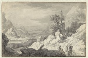 Fjelllandskap med en elvedal av Jan van Aken