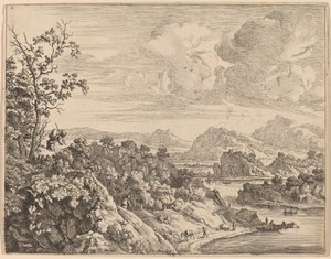Utsikt over Rhinen av Jan van Aken after Herman Saftleven