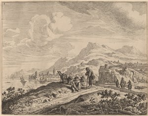 Utsikt over Rhinen av Jan van Aken after Herman Saftleven