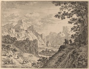 Utsikt over Rhinen av Jan van Aken after Herman Saftleven