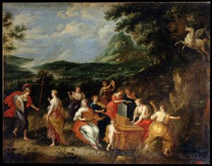 'Pallas Athena og muser', 1630-tallet. av Jan van Balen