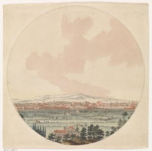 Utsikt over byen Roma og det omkringliggende landskapet av Jan van Call (I) (possibly)