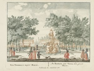 Venusfontenen i den store hagen til Het Loo-palasset Gesichte van het Famous Loo som andre kongehus (serietittel) Admirandorum quadruplex spectaculum (serietittel)