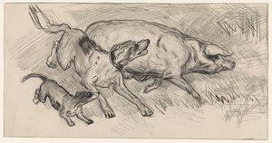 To hunder som jager en gris av Jan van Essen