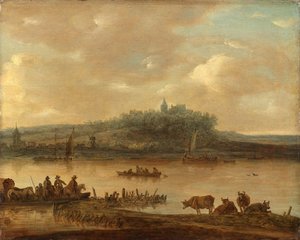Utsikt over Rhinen og Elterberg av Jan van Goyen (manner of)