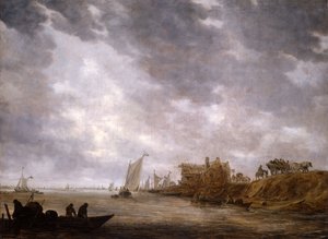En elvescene, 1642. av Jan van Goyen