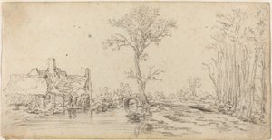 Hytte ved en elv av Jan van Goyen