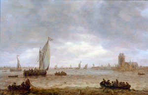 Maasens munning (Dordrecht) av Jan van Goyen