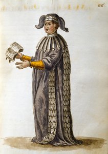 En lærd akademiker (penn og blekk og wc på papir) av Jan van Grevenbroeck
