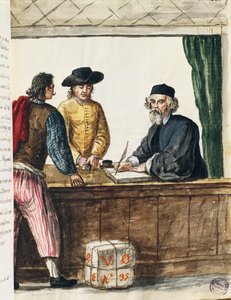 Utmerket kjøpmann, illustrasjon fra illustrert bok med venetianske kostymer, av Jan Grevenbroeck (1731-1807), akvarell, Italia av Jan van Grevenbroeck