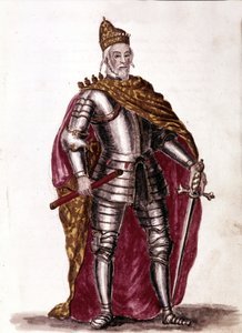 Doge Sebastiano Venier (1577 - 1578). Akvarelltegning og blekk fra manuskriptet "Venitianernes skikker"" av Jan van Grevenbroeck (eller Giovanni Grevembroch (Grevenbroch) (1731-1807) av Jan van Grevenbroeck