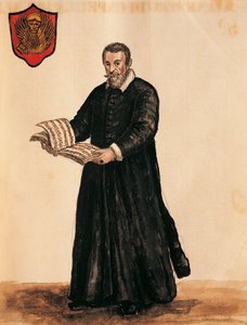 Italia, Venezia, Portrett av den italienske komponisten Claudio Monteverdi (1567 - 1643) av Jan van Grevenbroeck