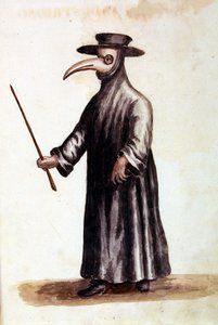 Beskyttelsesklær mot pest på 1700-tallet. av Jan van Grevenbroeck