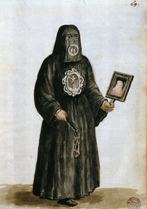 Robes of the Guardians of the lay guild of St. Fantino i Venezia (penn og blekk og wc på papir) av Jan van Grevenbroeck