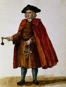 Selgere av nøkler til private bokser for teaterforestillinger, akvarell av Giovanni Grevembroch, Italia av Jan van Grevenbroeck