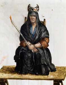 Trollkvinne, illustrasjon fra Costumes of Venetians i nesten alle aldre, flittig samlet og malt på 1700-tallet, Giovanni di Grevembroch (1731-1807) av Jan van Grevenbroeck
