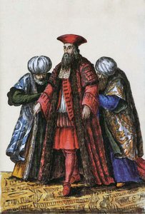 Ambassadøren for Republikken Venezia og Konstantinopel (penn og blekk og wc på papir) av Jan van Grevenbroeck